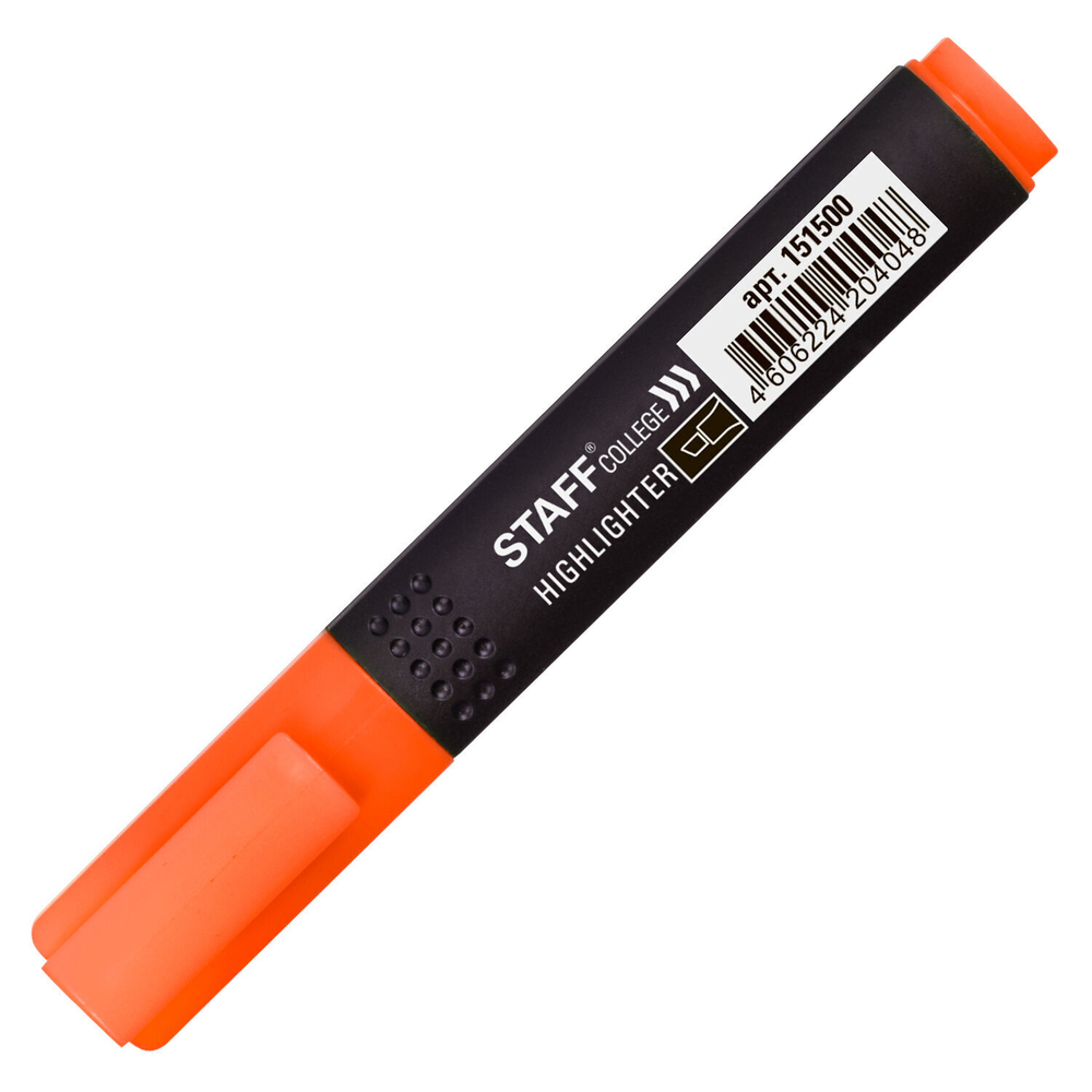 Текстовыделитель STAFF College "STICK HL-497" апельсиновый 1-4 мм (72 штуки в упаковке)