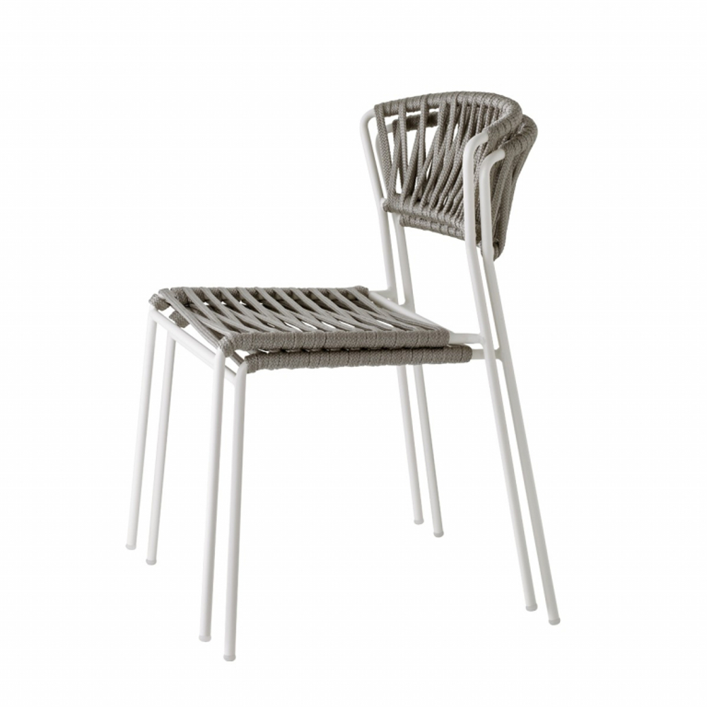 Стул плетеный Scab Design Lisa Filo, лен, серебристый