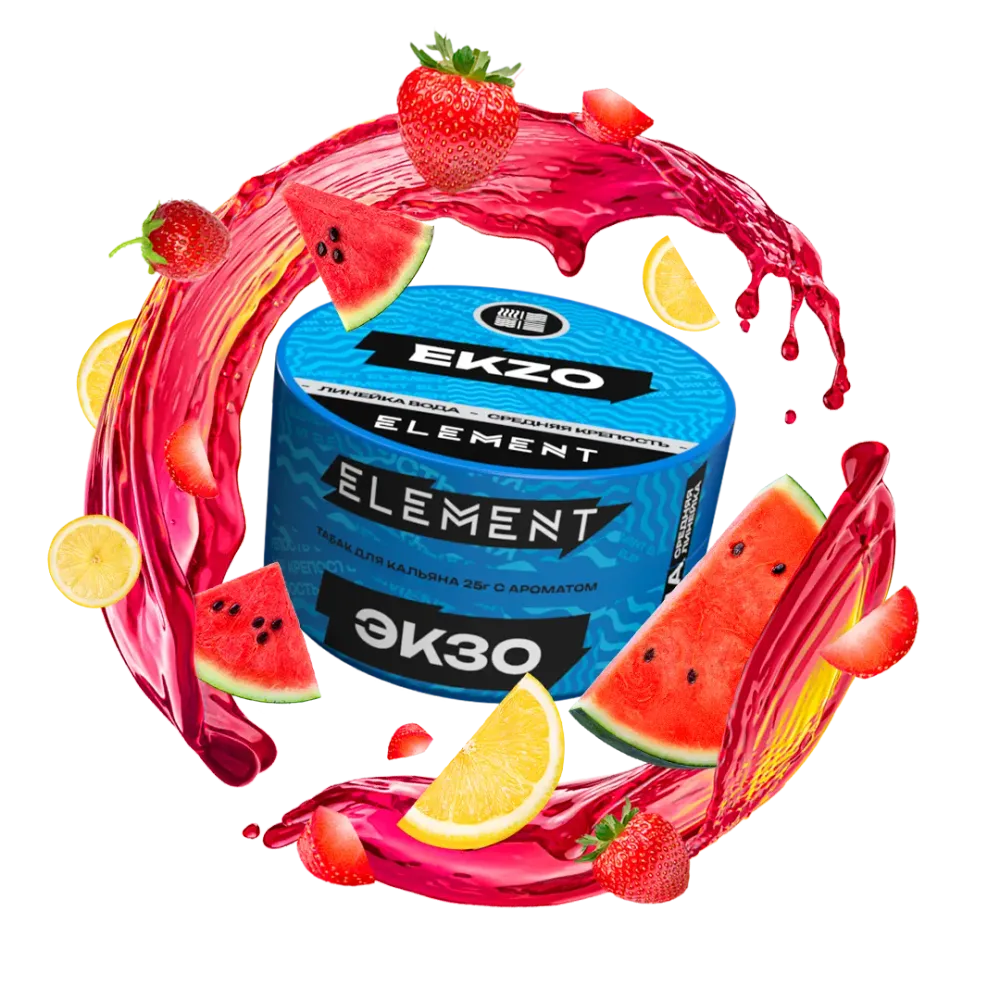 ЭЛЕМЕНТ Вода Ekzo (Экзо - Арбуз, Клубника, лимон) 200г
