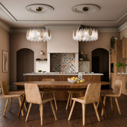 Люстра Cloyd SENEGAL-B C6 / Ø50 см - с золотыми листьями - золото (арт.11170)