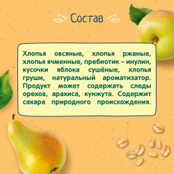 Каша безмолочная ФрутоНяня мультизлаковая с кусочками яблоко-груша 200г с 12 месяцев
