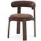Стул Granite на 4 ножках из коричневого шенилла и массива ясеня в отделке орех