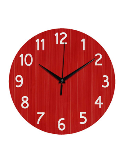 Часы настенные деревянные IDEAL "Текстура дерева", 30 см, красные Декор для дома, подарок