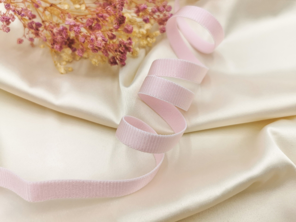 _Бретелечная резинка, ОПТ, без фестонов, 10мм, цветок миндаля, (Арт: BR640/10-189), уп