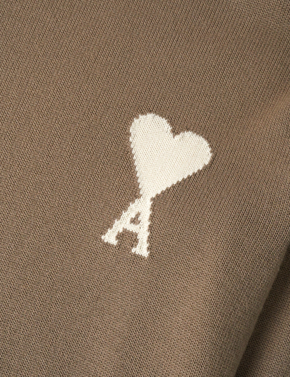 Свитер AMI PARIS Round Neck Wool "Beige Taupe / Ecru"