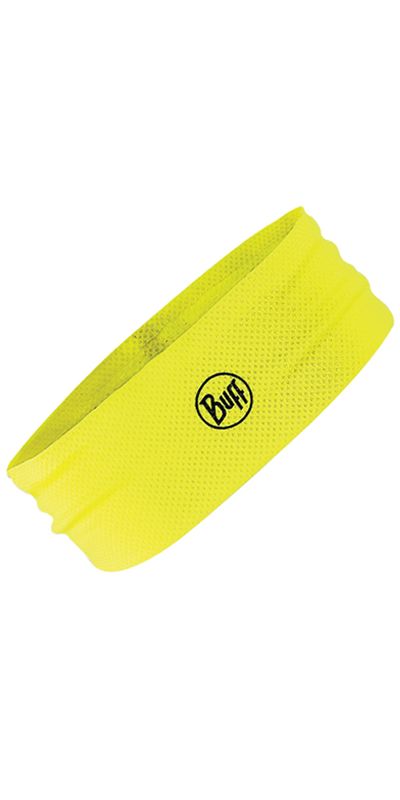 Узкая спортивная повязка на голову Buff R-Solid Yellow Fluor Фото 1