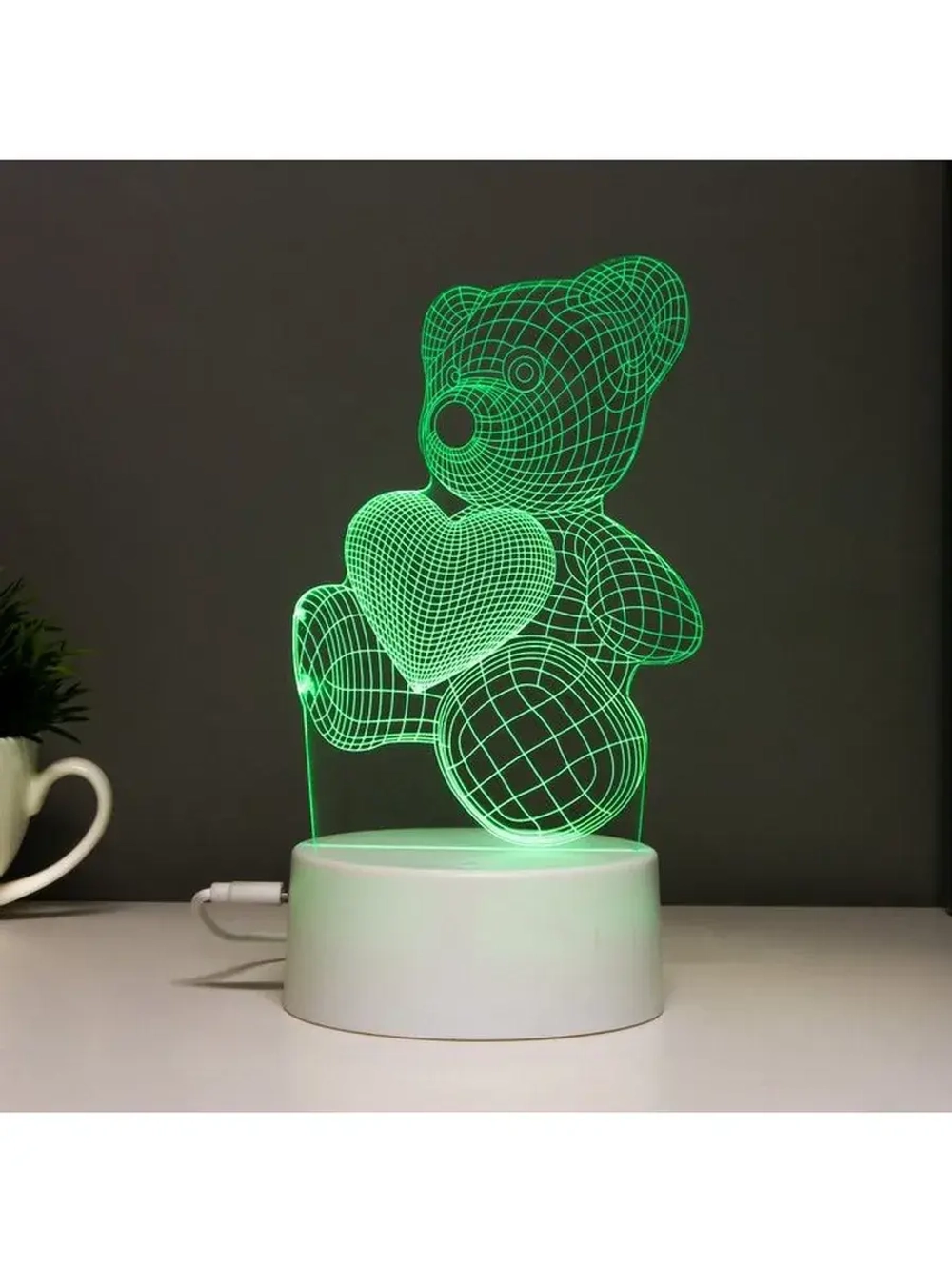 Светильник сенсорный «Мишутка» LED 7 цветов USB/от батареек