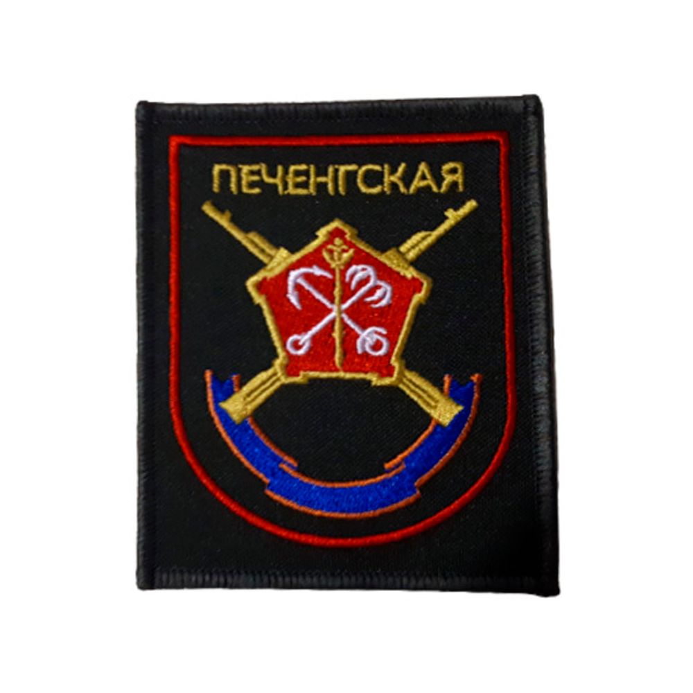Шеврон нарукавный ВМФ (черный,белый якорь,красный кант)