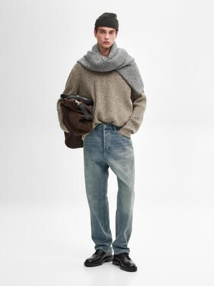 Massimo Dutti Свитер из смесовой шерсти, коричневый