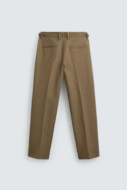 ZARA БРЮКИ STRAIGHT FIT LIMITED EDITION, БЕЖЕВЫЙ