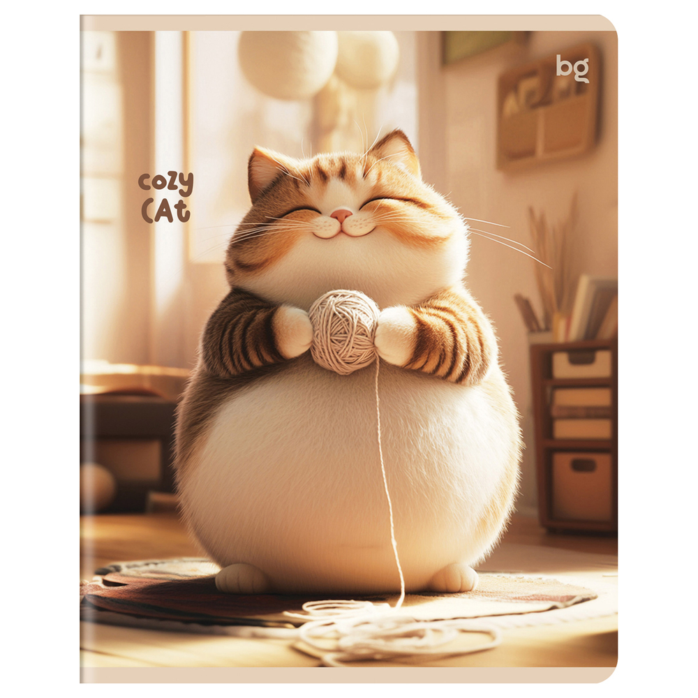 Тетрадь 48л., А5, клетка BG "Милый кот", выборочный лак