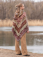 Пончо женское шерстяное с орнаментом