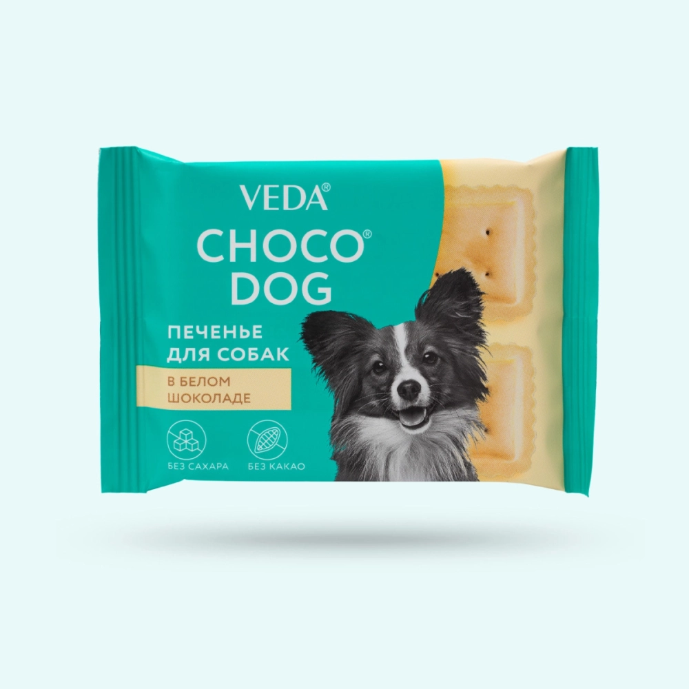 VEDA CHOCO DOG Лакомство для собак Печенье в белом шоколаде, 30 г
