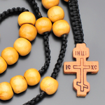 В наличии! Мужские деревянные бусы с крестом Rico La Cara AMX000741