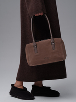 Замшевая сумка DBR 31333 серо-коричневый велюр