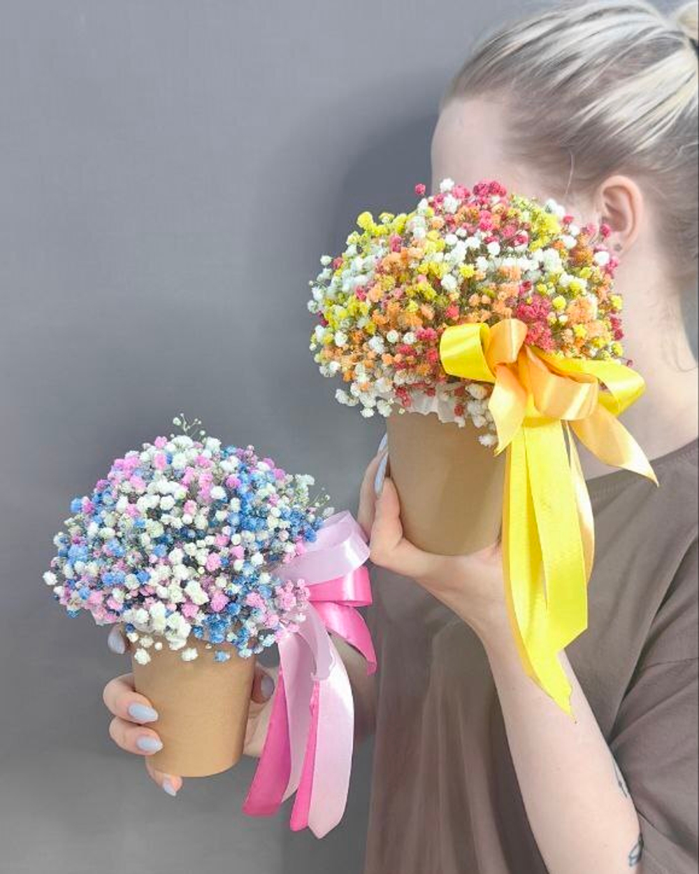 Гипсофила радужная в стаканчике