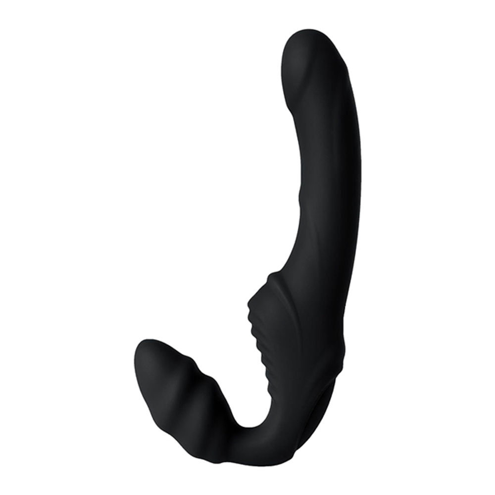 Черный безремневой страпон с вибрацией ToyFa Black&Red 901408-5