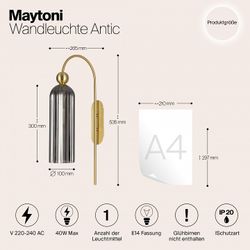 Бра Maytoni Antic MOD302WL-01GR