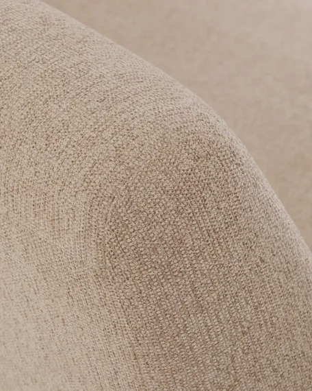 Двухместный диван Amsen, светло-коричневый с подлокотниками из шпона ореха