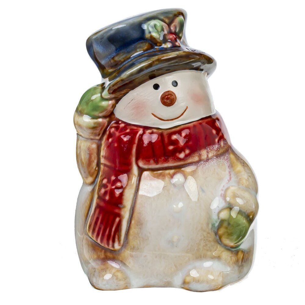 GAEM Набор: солонка и перечница "Санта и Снеговик", L6 W4,5 H8 см