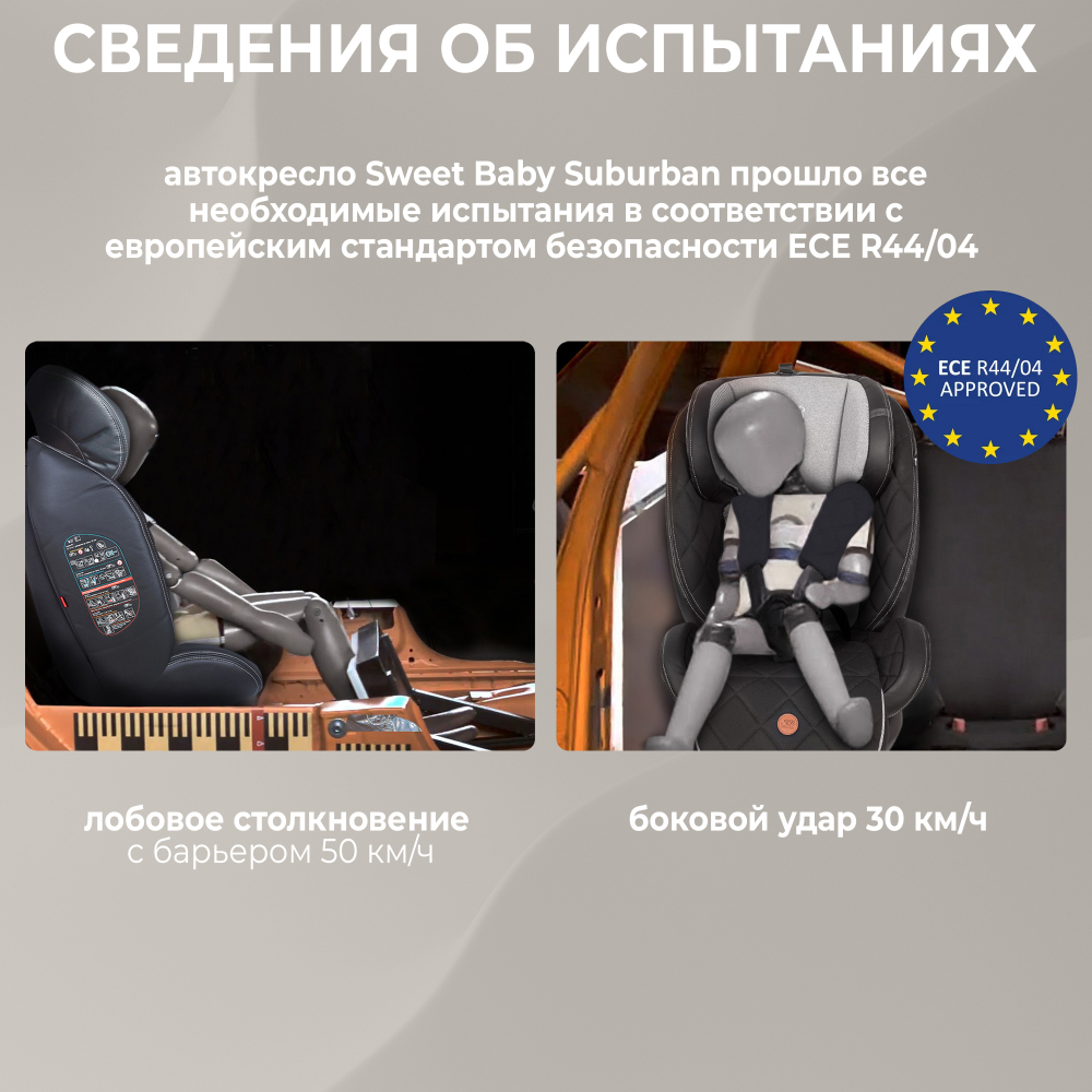 Автокресло поворотное (0-36) Sweet Baby Suburban 360 Isofix Gray