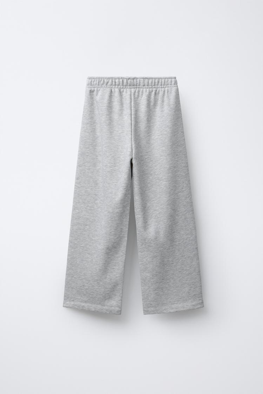 ZARA БРЮКИ WIDE LEG ИЗ МЯГКОЙ ТКАНИ, СЕРЫЙ МЕЛАНЖ