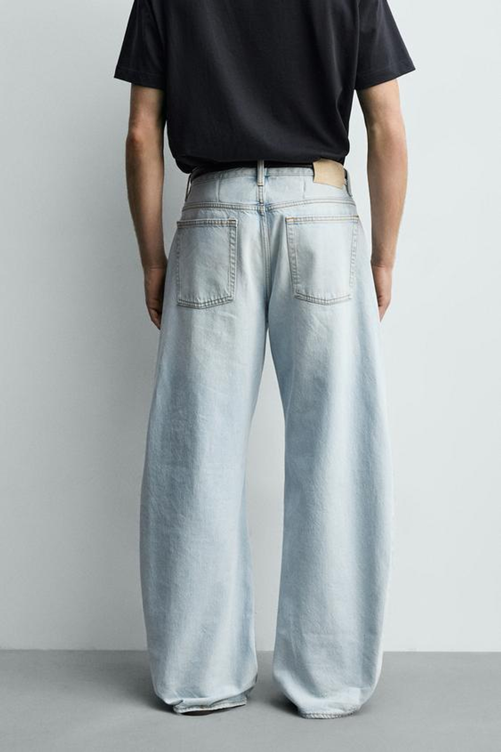 ZARA ДЖИНСЫ BALLOON FIT, ГОЛУБОЙ