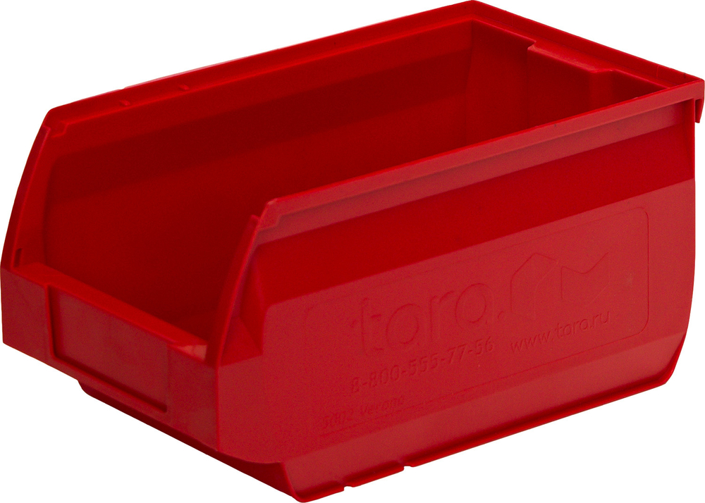 Ящик сплошной 250×150×130 мм, объем 4.88 л., арт.: 5002, красный, код: 10036