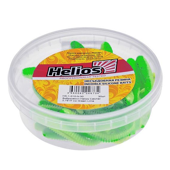 Виброхвост несъедоб. Catcher 2,75&#39;/7 см Green Lime 30шт. (HS-1-010-N-30) Helios