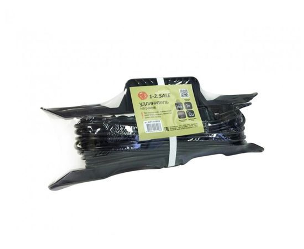 Удлинитель силовой на рамке ПВС 6A 1 розетка 30м черный/оранжевый УХз6 ex0110-0020 Космос