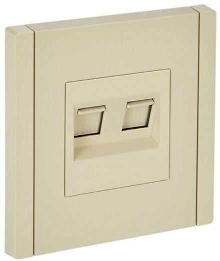 Розетка компьютерная 2-м RJ45 кат.5E FORTE&PIANO FP433 ваниль IEK FP-K20-1-K10