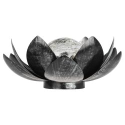 Светильник уличный ЭРА ERASF22-52 на солнечной батарее садовый Лотос (2 в 1) стекло кракле 20LED | Садовые декоративные светильники