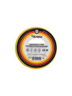 Изолента ПВХ профессиональная 0.18х19мм 20м желт./зел. Kranz KR-09-2807