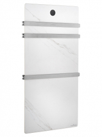 Полотенцесушитель электрический с каменной плитой Белый мрамор WONZON & WOGHAND STUTTGART, Брашированный никель (WW-A503-BR)