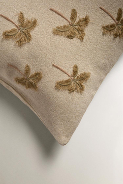 ZARA HOME ЧЕХОЛ ДЛЯ ДЕКОРАТИВНОЙ ПОДУШКИ С ВЫШИВКОЙ «ПАЛЬМЫ», СВЕТЛО-БЕЖЕВЫЙ