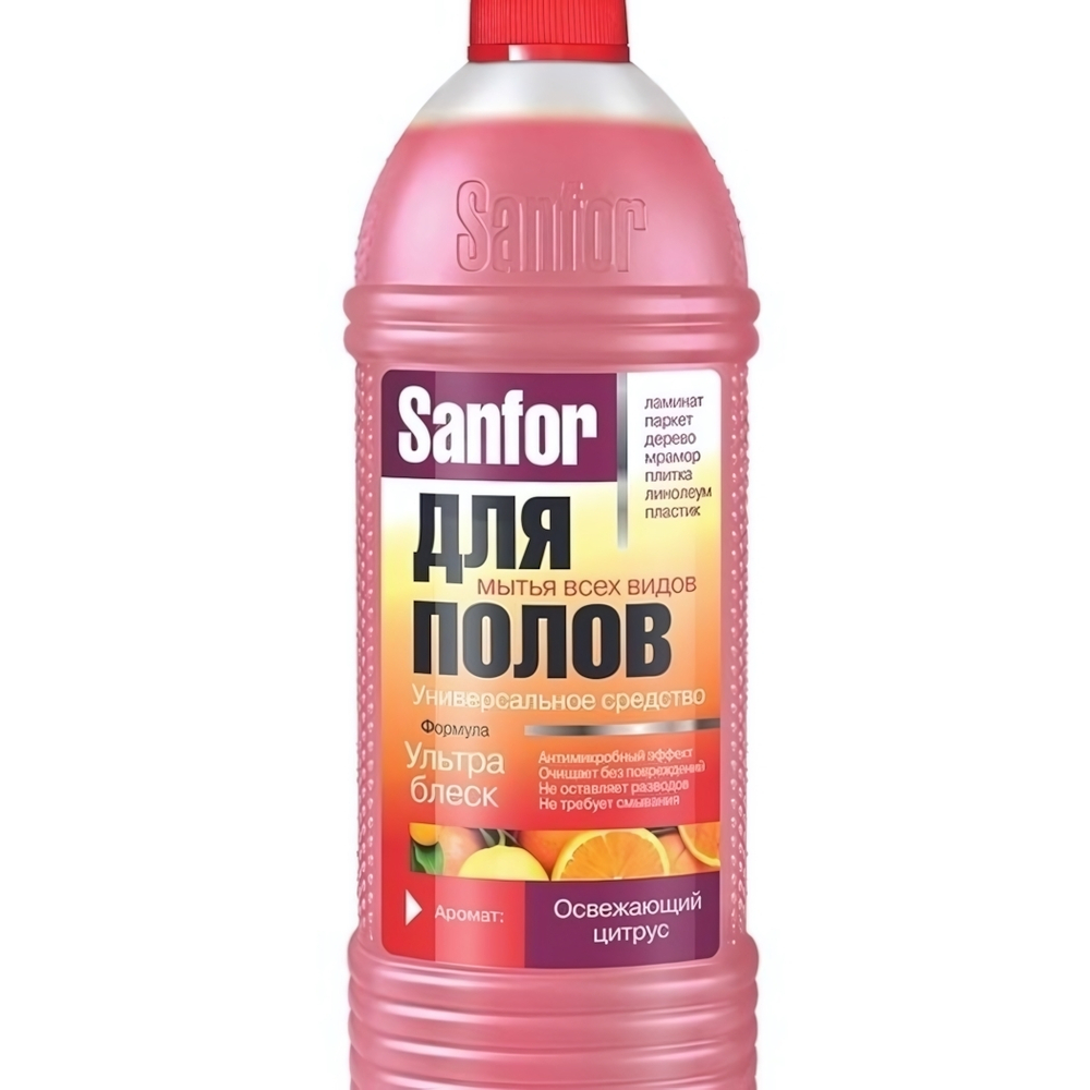 Средство для мытья полов «SANFOR» Ультра Блеск Забота о доме 1000 мл
