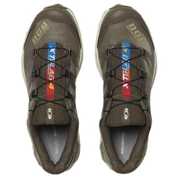 SALOMON XT 4 Уличная обувь Низкий верх Коричневый/Светло-желто-серый/Dry Травяной зеленый Унисекс