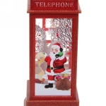Сувенир с подсветкой Christmas «Телефонная будка - Дед Мороз» 12,5х5,3х5,3 см