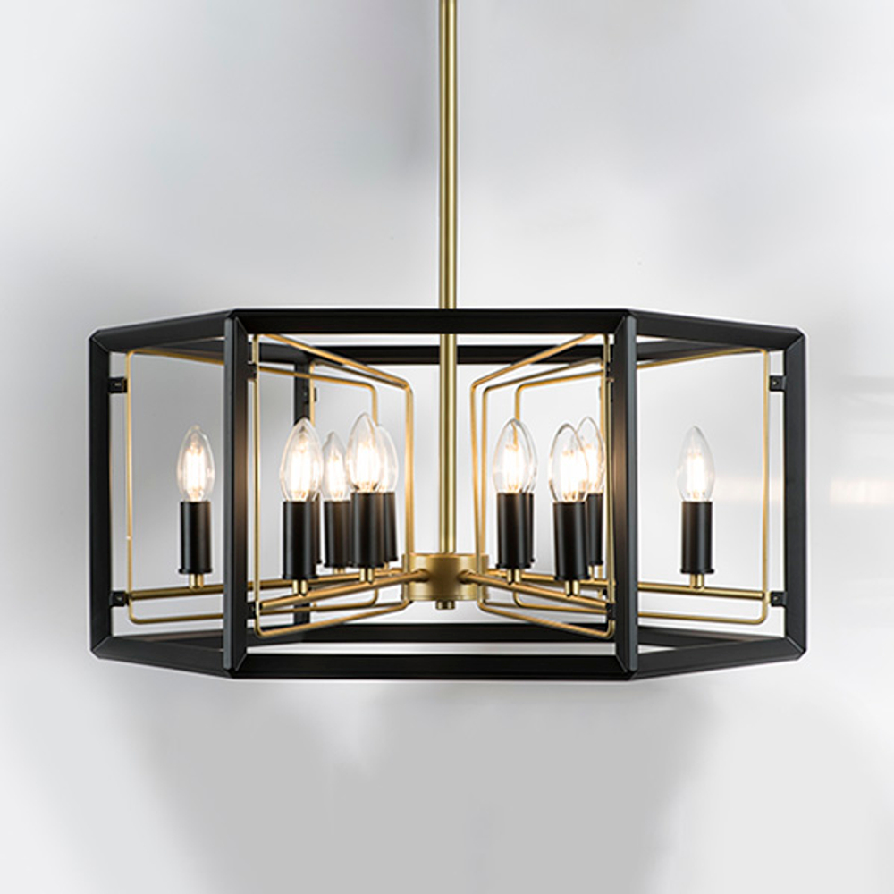 713327 Люстра REGOLO 12х40W E14 ЧЕРНЫЙ МАТОВЫЙ/ЗОЛОТО