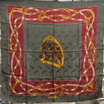 Платок зелёный с бордовой каймой Ralph Lauren