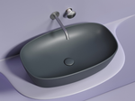 Умывальник чаша накладная овальная (цвет Темный Антрацит Матовый) Element 610x385x140мм