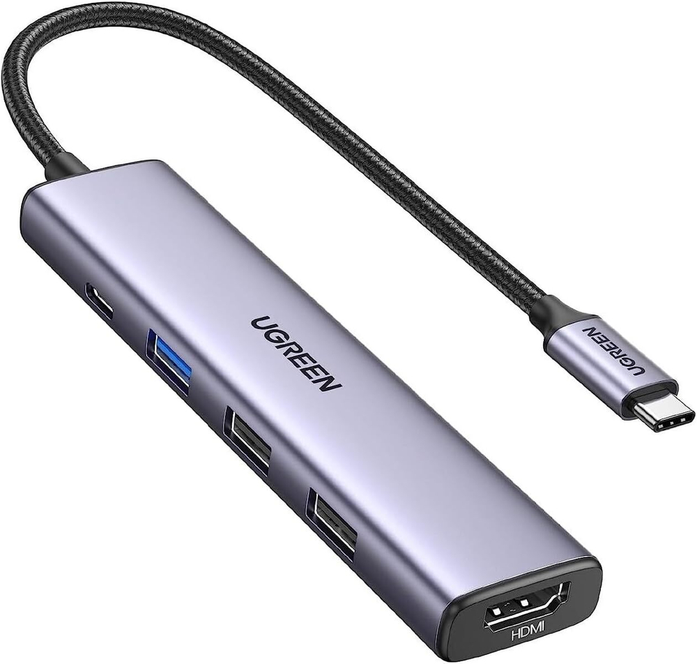 Конвертер USB 3.1 Type C на HDMI/USB 2.0x2/USB 3.0x1/Type C PD 100W UGREEN 15495
