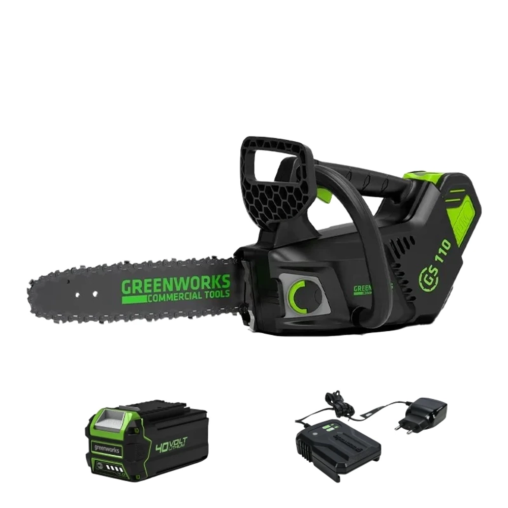 Аккумуляторная цепная пила Greenworks GD40TCSK4 (1 x 4 Ач, ЗУ) 2003807UB