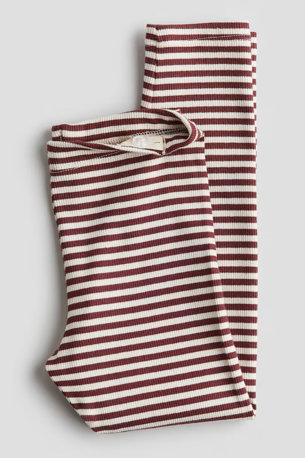 H&M Трикотажные легинсы в рубчик, темно-красный