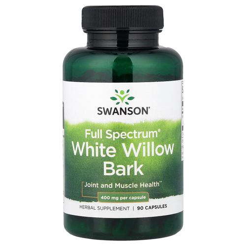 Swanson, кора белой ивы Full Spectrum®, 400 мг, 90 капсул
