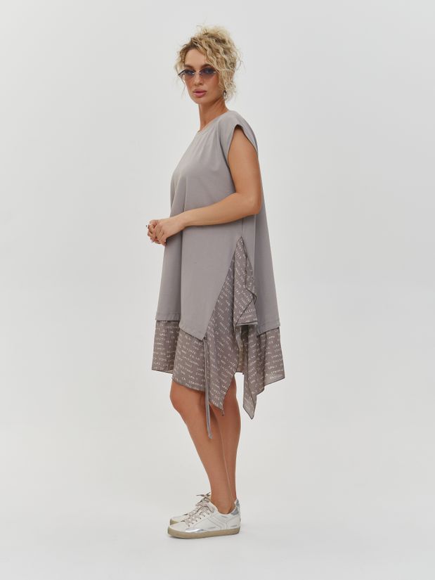 Платье с воланами буквы, серый