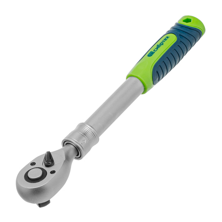 Ключ-трещотка телескопический 1/2", 300-430 мм, 72 зуба, с быстрым сбросом Сибртех