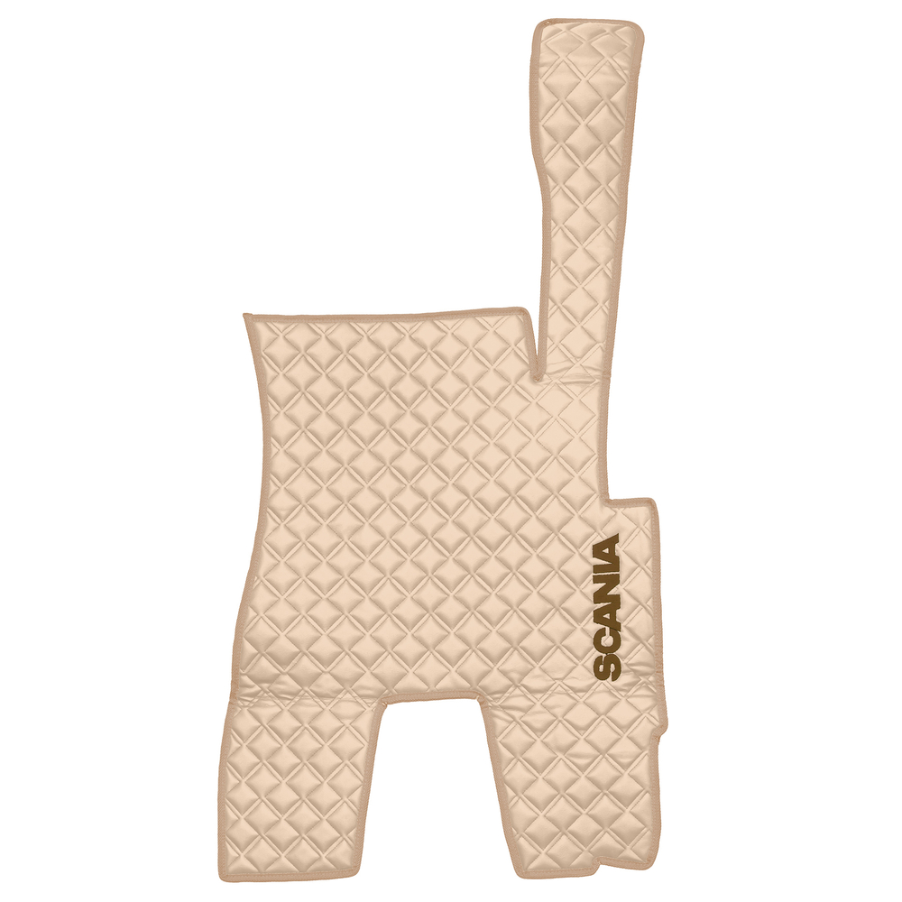 Ковры SCANIA 5 серии Р (автомат) (экокожа, бежевый, бежевый кант, коричневая вышивка)