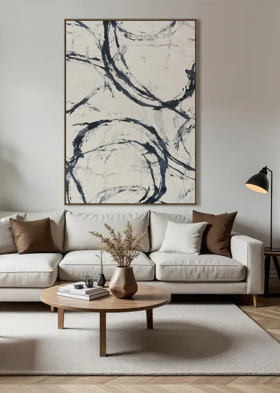 Постер Ambiance 100х140 см, бежевый, синий, коричневый