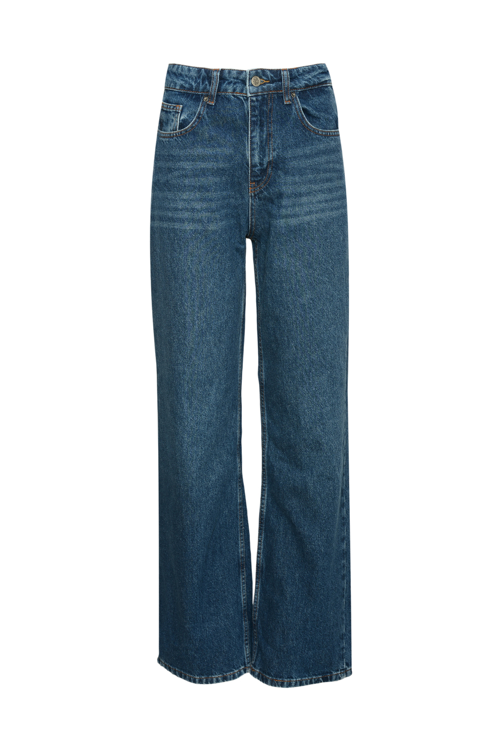 Джинсы прямые с высокой посадкой